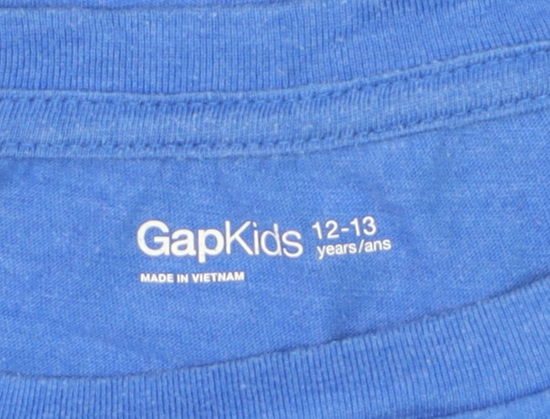 Gap Kids Boys Blue 12-13 Years Graphic Bike Print Cotton T-Shirt