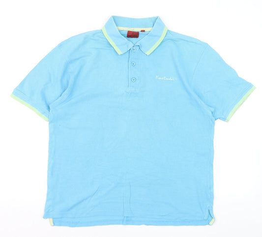 Pierre Cardin Men's Blue Cotton Polo Shirt Size M Classic Fit