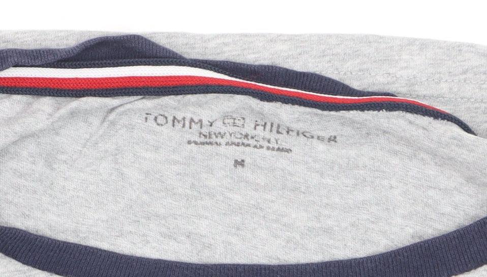 Tommy Hilfiger Men's Grey Medium Crew Neck Logo T-Shirt