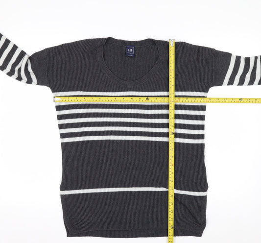 GAP Womens Grey Striped Knit Pullover Jumper XS