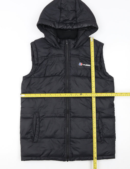 Berghaus Boys Black Hooded Puffer Bodywarmer 13 Years Mid-Length