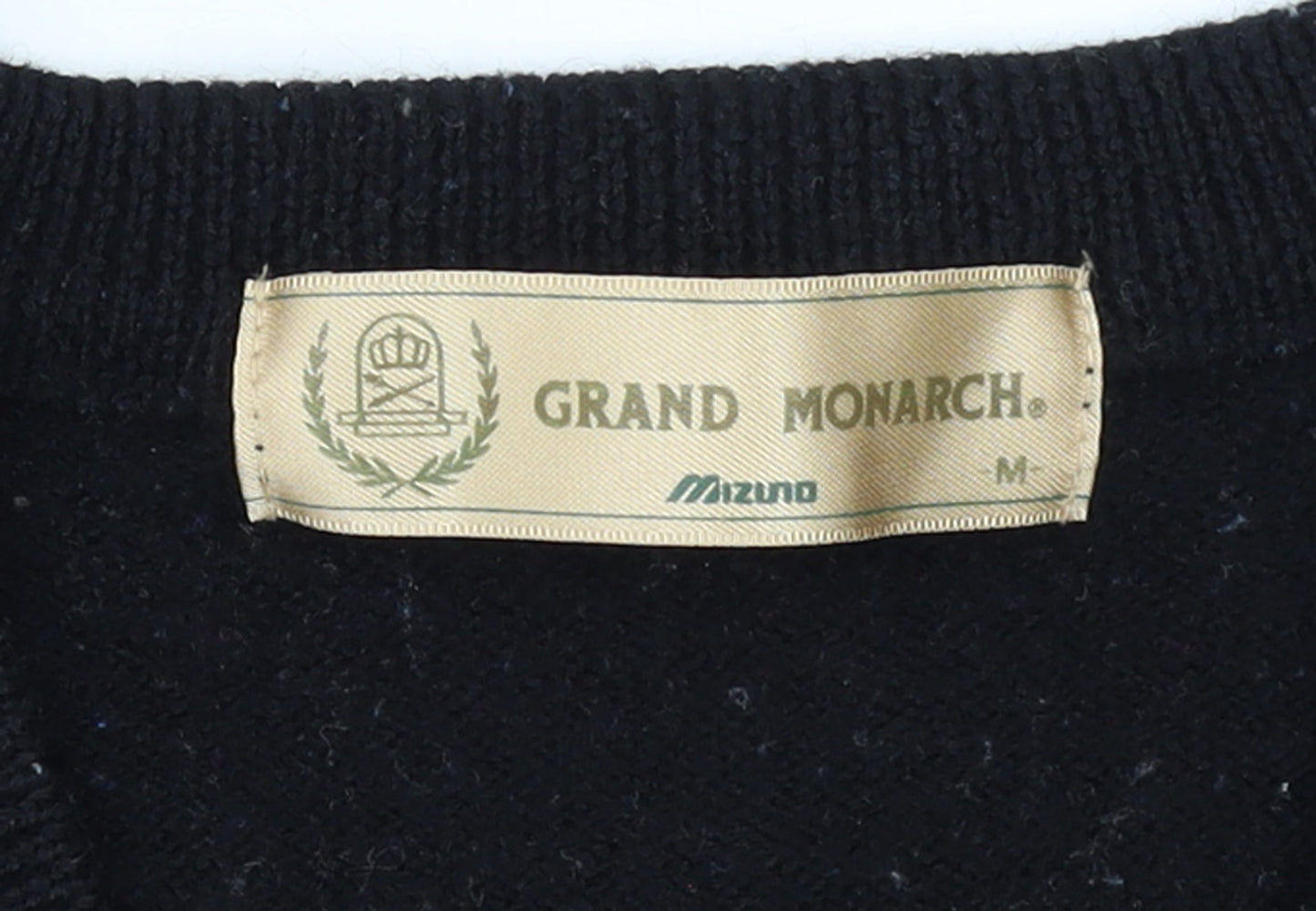 Mizuno Grand Monarch Men's Black Wool Knit V-Neck Vest M