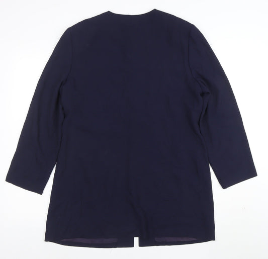 Cynthia Howie Women’s Blue Formal Mid-Length Button Coat Size 12