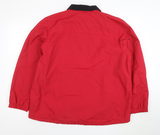 Lands' End Women's Red Nylon Lined Mid-Length Jacket L 14-16