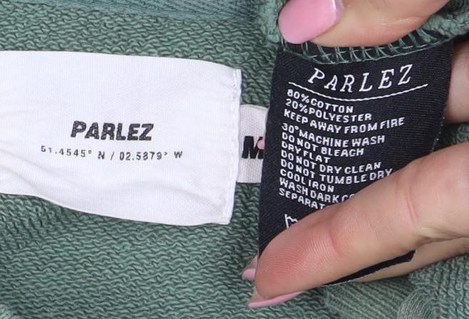 Parlez Men's Green Embroidered Crew Neck Sweatshirt Size M