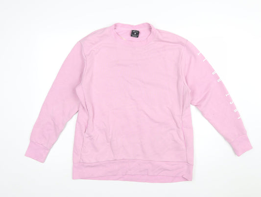 Nike Women Pink Dri-FIT Pullover Sweatshirt M Cotton Blend
