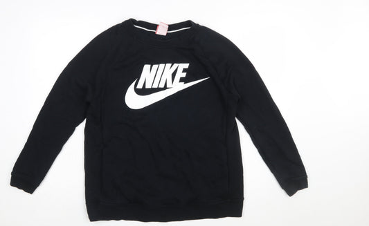 Nike Womens Black Medium Pullover Crew Neck Sweatshirt