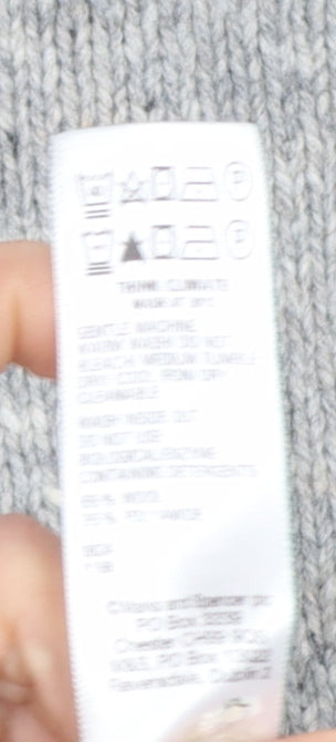 Marks and Spencer Men's Grey Wool 1/4 Zip Jumper Size S