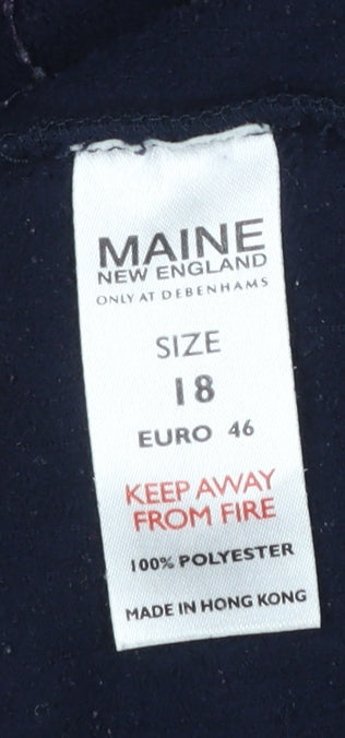 Maine New England Womens Blue Fleece Zip Jacket Size 18