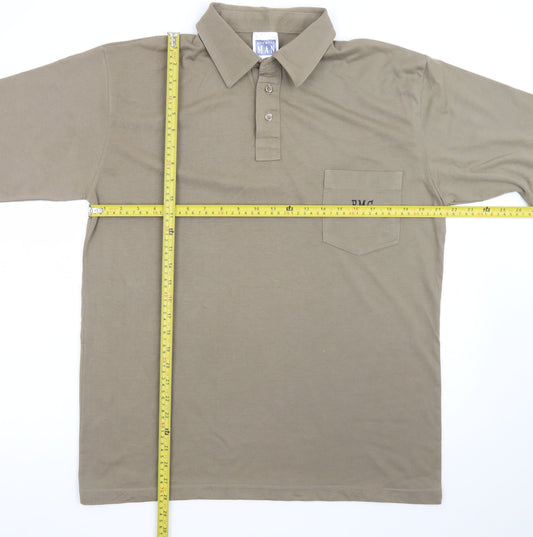 Premier Man Mens Brown M Short Sleeve Collared Polo Shirt