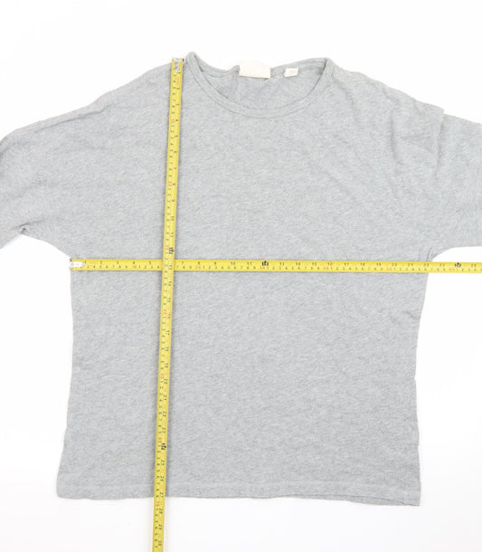 Pure DKNY Women’s Grey Long Sleeve Cotton Crew Neck T-Shirt Size L