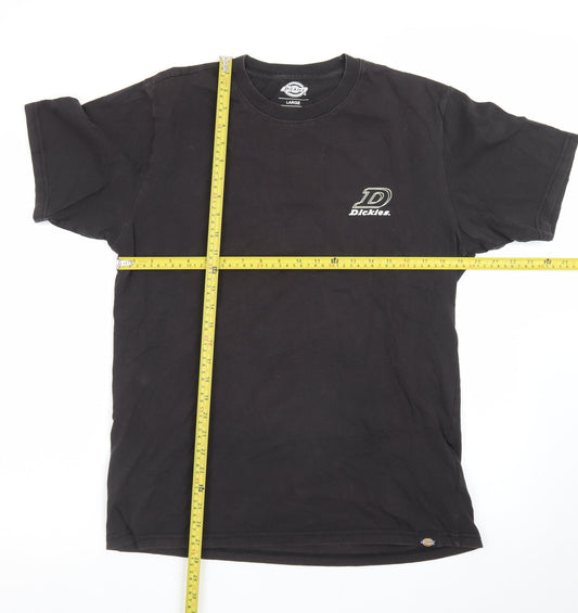 Dickies Men's Black Large Logo Graphic Cotton T-Shirt