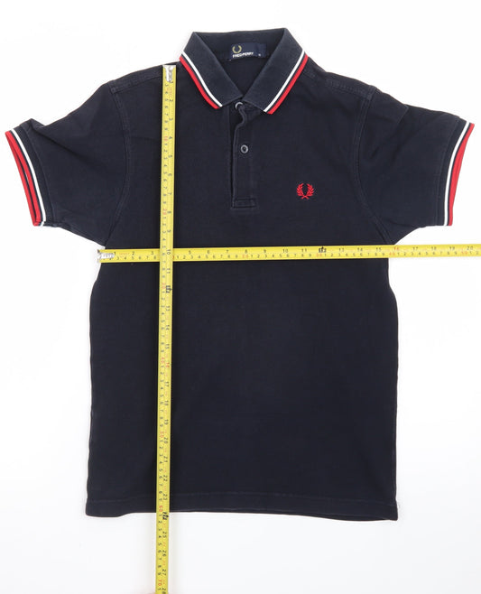 Fred Perry Men's Black XS Cotton Twin Tipped Polo Shirt