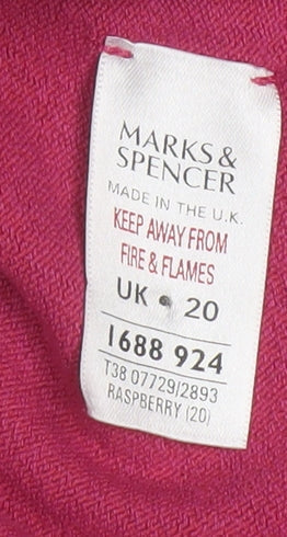 Marks and Spencer Women Pink Bow Neck 3/4 Sleeve Jumper Size 20