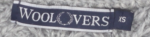 WoolOvers Women's Grey Cable-Knit Wool Jumper XS Classic Warm Winter