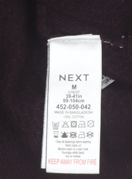 NEXT Men's Brown 1/4 Zip Cotton High Neck Jumper M