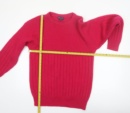GANT Men’s Red Wool Crew Neck Pullover Jumper Size L