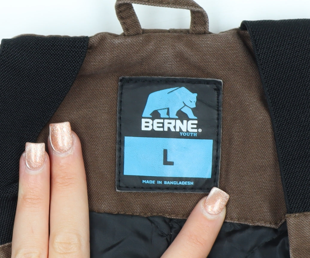Berne Youth Brown Insulated Canvas Workwear Dungarees L