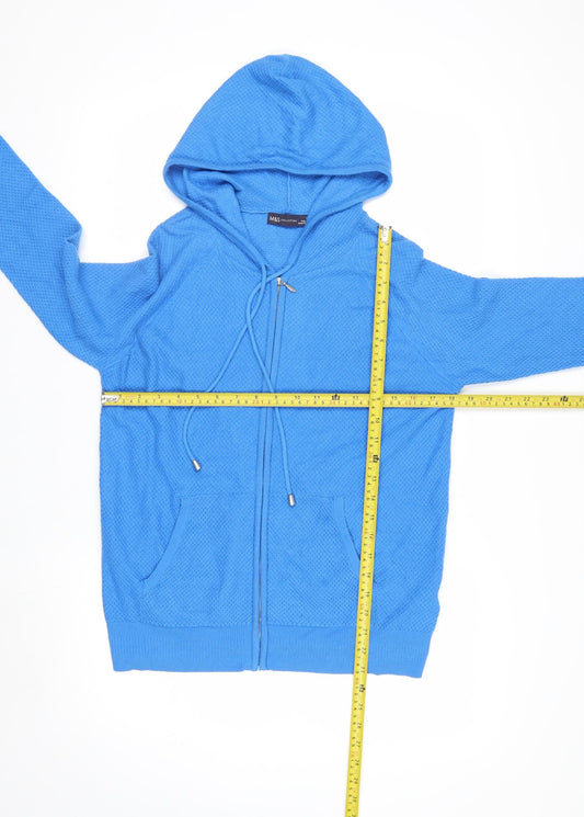 Marks and Spencer Women Bright Blue Full Zip Hoodie Size Small