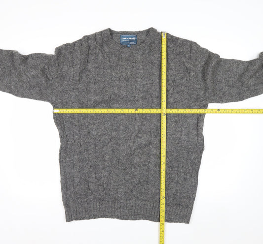 Line of Trade Men’s Grey Wool Cable-Knit Jumper L