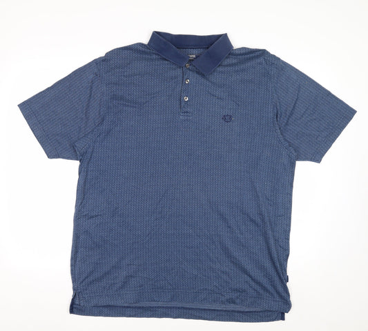 Maine New England Men's Blue Cotton Golf Polo Shirt L