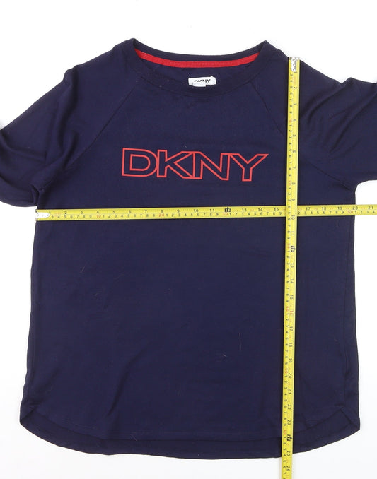 DKNY Men's Blue Long Sleeve Crew Neck Casual Top Size M