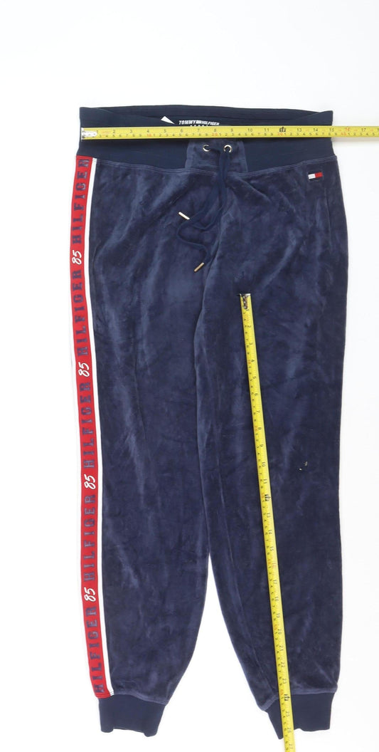 Tommy Hilfiger Womens Blue Velour Jogger Sweatpants Size M