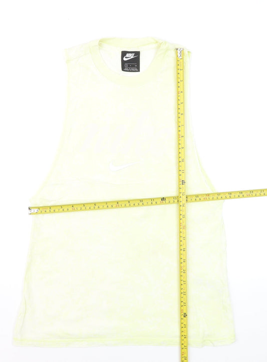 Nike Men Yellow Sleeveless Tank Top Small 100% Cotton Athletic Gymwear
