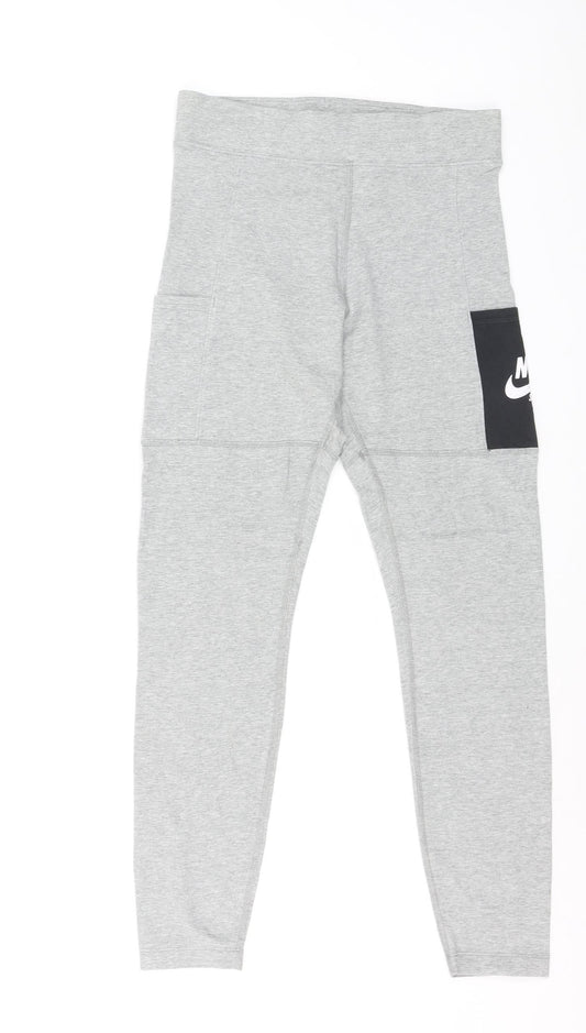 Nike Women’s Grey Slim Fit Leggings Medium Elastic Waist Sportswear