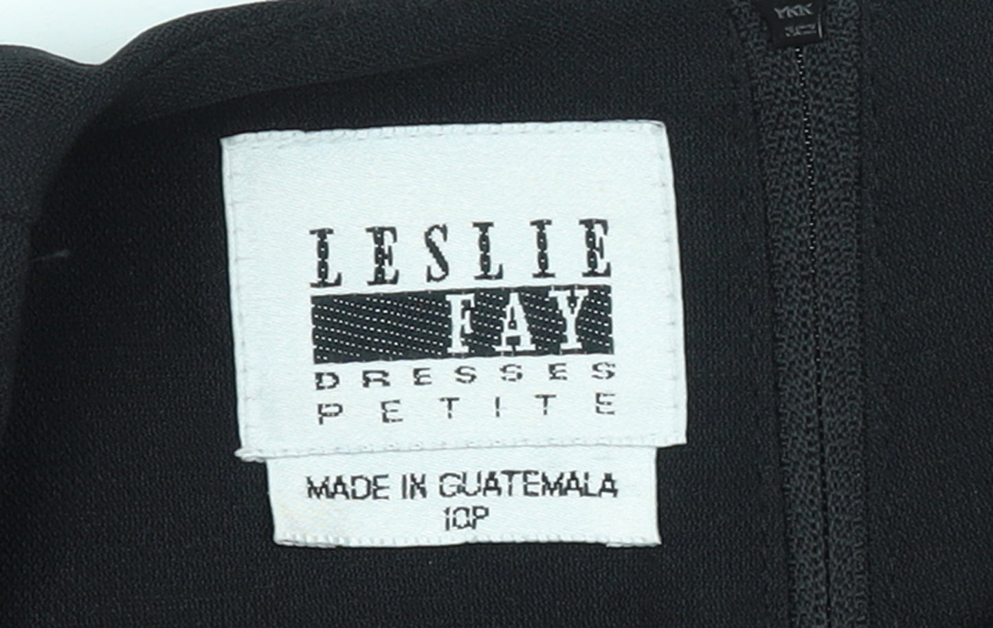 Leslie Fay Petite Women's Black Size 10 Sheath Dress