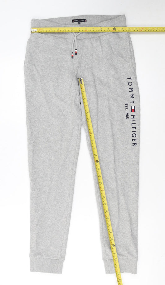 Tommy Hilfiger Boys Grey Jogger Trousers Size 164 Cotton Blend
