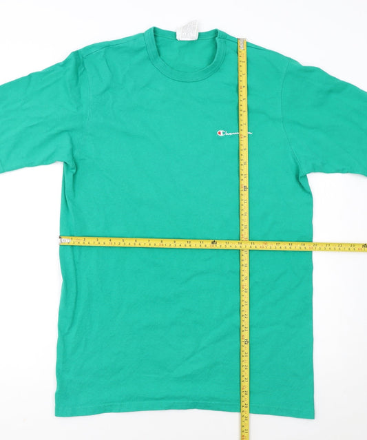 Champion Men's Green Cotton Crew Neck Short Sleeve T-Shirt Size L