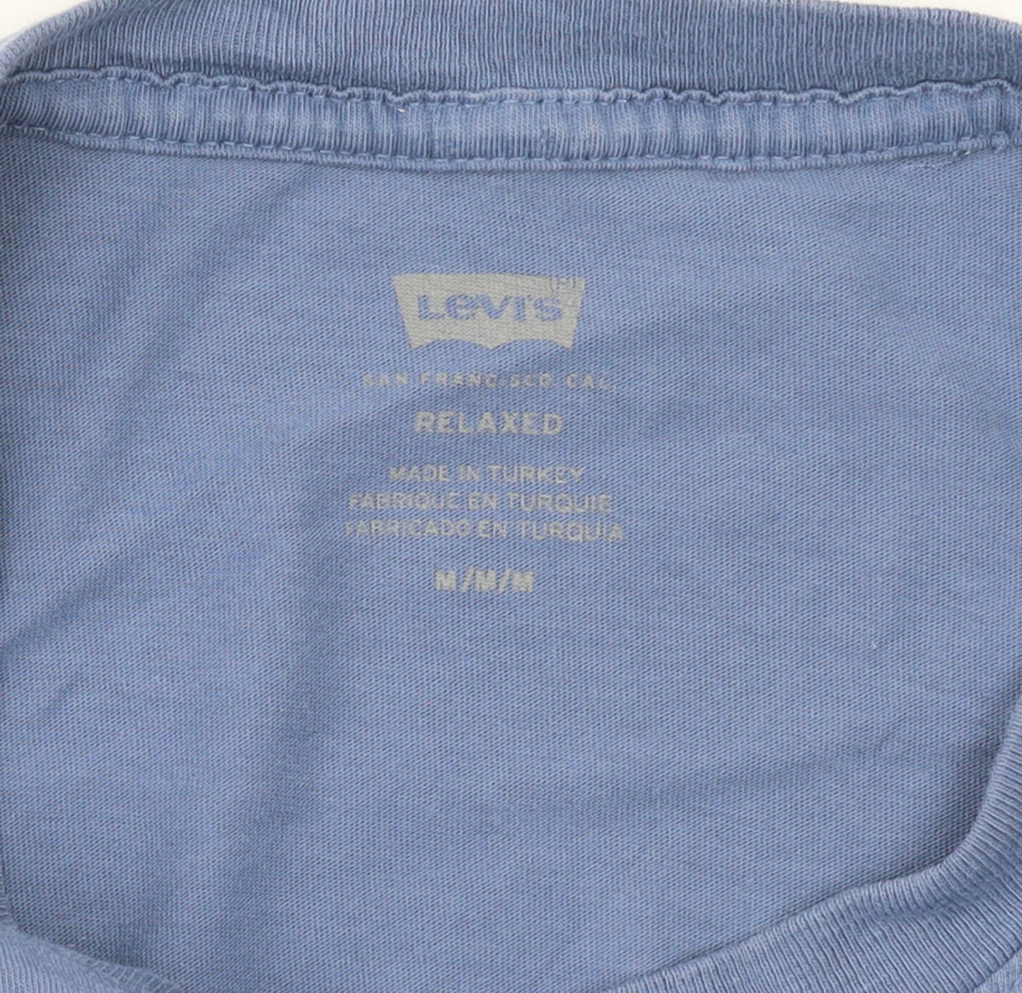 Levi's Men's Blue Relaxed Fit Logo Crew Neck Short Sleeve T-Shirt Size M