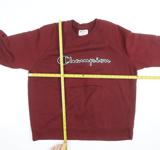 Champion Men's Red XL Pullover Sweatshirt Crew Neck Logo Fleece