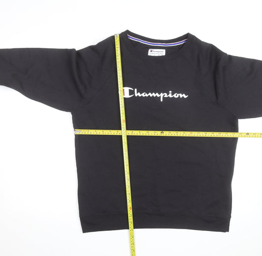 Champion Mens Black XL Crew Neck Pullover Sweatshirt
