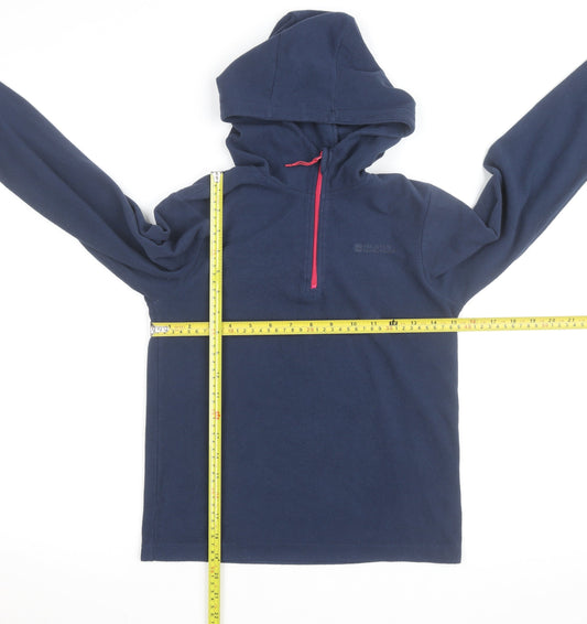 Mountain Warehouse Girls Navy Fleece Hoodie 9-10 Years 1/2 Zip Pullover