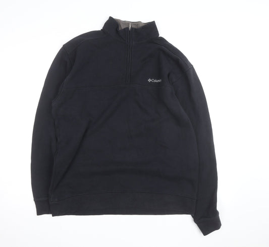 Columbia Men's Black 1/4 Zip Fleece Pullover Sweatshirt L