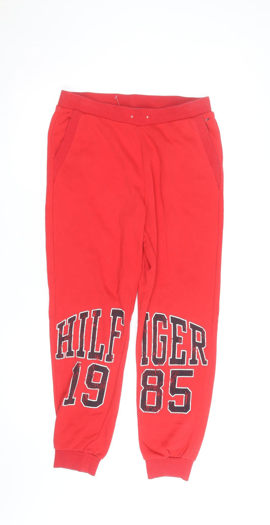 Tommy Hilfiger Men’s Red Jogger Sweatpants Size S Cotton Blend