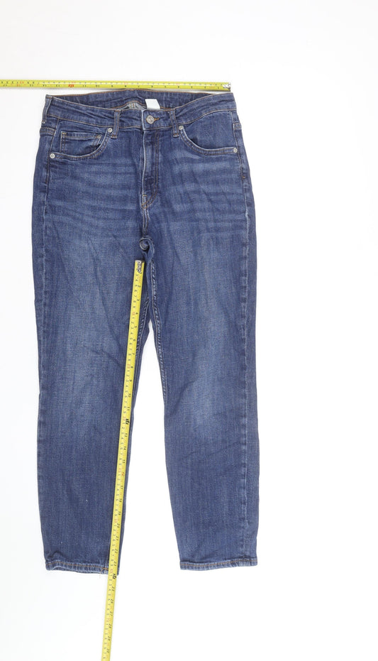 H&M Women Blue Size 12 Boyfriend Regular Fit Jeans