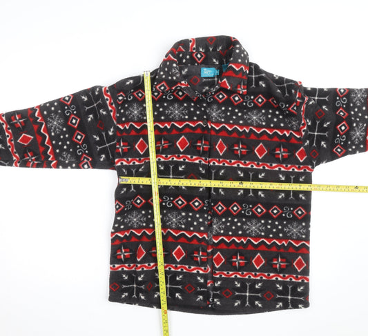 Weekend Edition Men's Multicoloured Fleece Jacket Size M Fair Isle Pattern