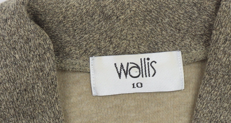 Wallis Women Beige Knit Button Cardigan Size 10 Classic Fit