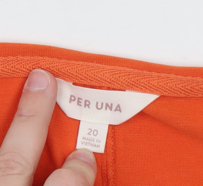 Marks and Spencer Per Una Women's Orange Size 20 Basic T-Shirt