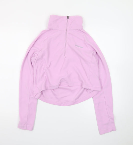 Columbia Women Pink Fleece Pullover Half Zip Sweatshirt Size S