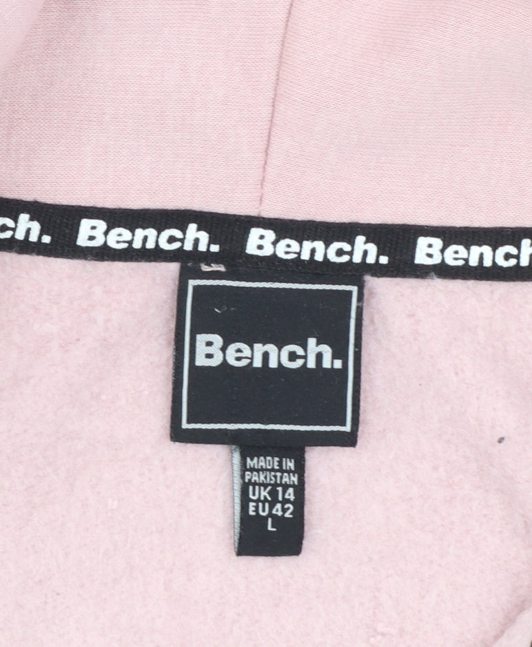 Bench Women's Pink Full Zip Hoodie Jacket Size 14 L