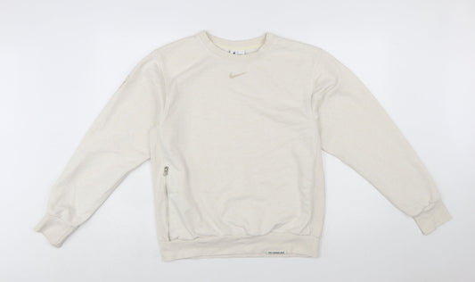 Nike Women Beige Dri-Fit Pullover Sweatshirt Size S