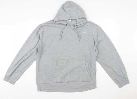 Lee Cooper Mens Grey 2XL Pullover Hoodie with Logo