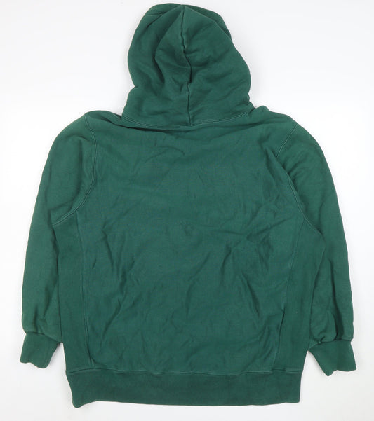 Adidas Mens Green XL Pullover Hoodie Cotton Fleece Logo Sweatshirt