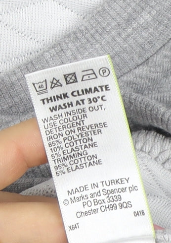 Marks and Spencer Women Grey Full Zip Sweatshirt UK 16 Polyester Blend