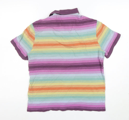 Lacoste Womens Multicoloured Stripe Cotton Polo Shirt L