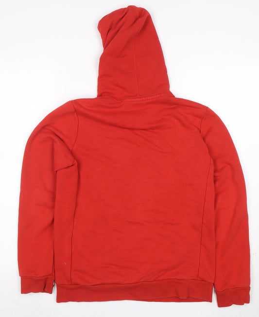 Adidas Boys Red Pullover Hoodie Size 13-14 Years Cotton Blend